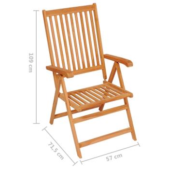 Gartenstühle 2 Stk. mit Roten Kissen Massivholz Teak