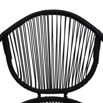 3-tlg. Garten-Essgruppe PVC Rattan Schwarz