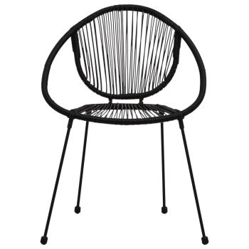 3-tlg. Garten-Essgruppe PVC Rattan Schwarz