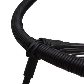 3-tlg. Garten-Essgruppe PVC Rattan Schwarz