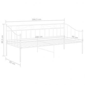 Schlafsofa Bettgestell Weiß Metall 90x200 cm