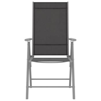 Klappstühle, 4 Stück, Textilene, Schwarz