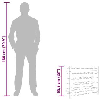 Weinregal für 36 Flaschen Schwarz Eisen