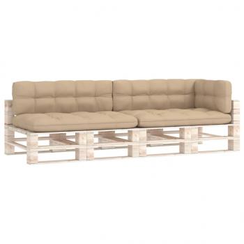 ARDEBO.de - Palettenkissen 5-tlg. Beige Stoff