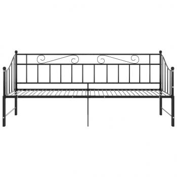 Ausziehsofa Bettgestell Schwarz Metall 90x200 cm