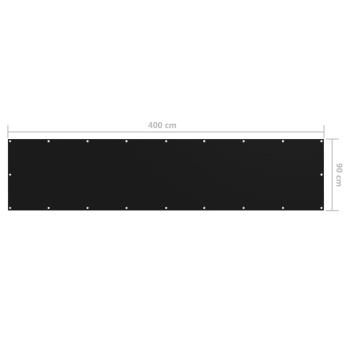 Balkon-Sichtschutz Schwarz 90x400 cm Oxford-Gewebe