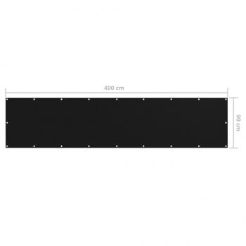 Balkon-Sichtschutz Schwarz 90x400 cm Oxford-Gewebe