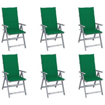 ARDEBO.de - Hochlehner Verstellbar 6 Stk. mit Auflagen Massivholz Akazie