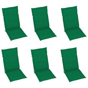 Hochlehner Verstellbar 6 Stk. mit Auflagen Massivholz Akazie
