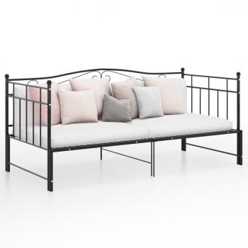 ARDEBO.de - Ausziehsofa Bettgestell Schwarz Metall 90x200 cm