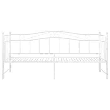 Ausziehsofa Bettgestell Weiß Metall 90x200 cm