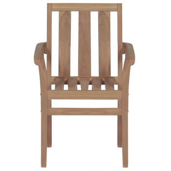 Gartenstühle 2 Stk. mit Anthrazit Kissen Massivholz Teak