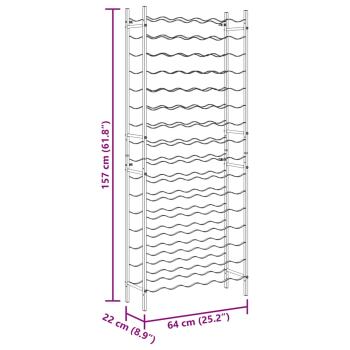 Weinregal für 96 Flaschen Schwarz Eisen