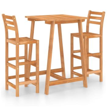 3-tlg. Gartenbar-Set Massivholz Akazie