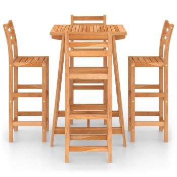 5-tlg. Gartenbar-Set Massivholz Akazie