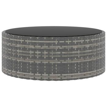 6-tlg. Garten-Lounge-Set mit Auflagen Poly Rattan Grau