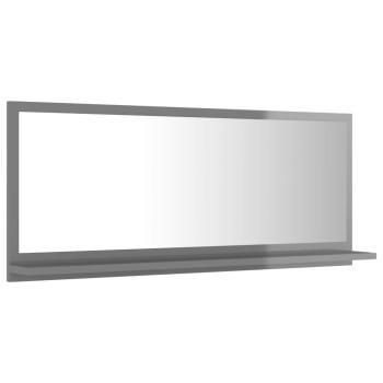 ARDEBO.de - Badspiegel Hochglanz-Grau 90x10,5x37 cm Holzwerkstoff