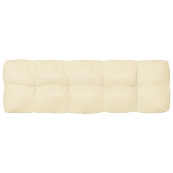 Palettenkissen Creme 120x40x12 cm Stoff