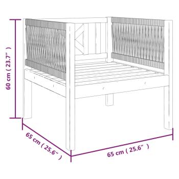 6-tlg. Garten-Lounge-Set mit Kissen Cremeweiß Massivholz Akazie