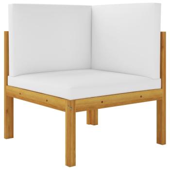 6-tlg. Garten-Lounge-Set mit Kissen Cremefarbenes Holz Akazie & Seil