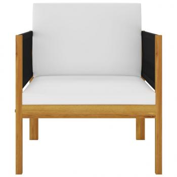 7-tlg. Garten-Lounge-Set mit Kissen Cremeweiß Massivholz Akazie