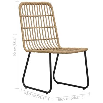 3-tlg. Garten-Essgruppe Poly Rattan und Glas