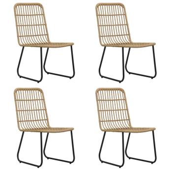 5-tlg. Garten-Essgruppe Poly Rattan und Glas
