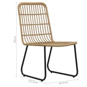 3-tlg. Garten-Essgruppe Poly Rattan und Glas