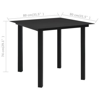 3-tlg. Garten-Essgruppe Poly Rattan und Glas