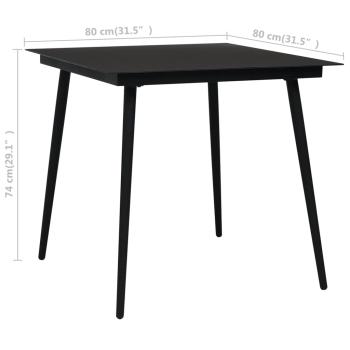 3-tlg. Garten-Essgruppe Poly Rattan und Glas