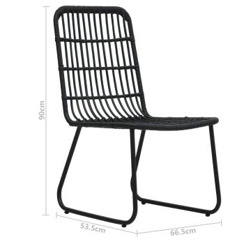 5-tlg. Garten-Essgruppe Poly Rattan und Glas