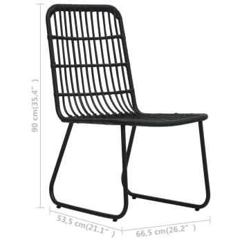 3-tlg. Garten-Essgruppe Poly Rattan und Glas