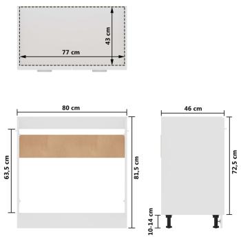 4-tlg. Küchenzeile Lyon Weiß Holzwerkstoff