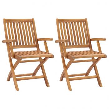 ARDEBO.de - Klappbare Gartenstühle 2 Stk. Massivholz Teak