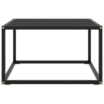Couchtisch Schwarz mit Schwarzem Glas 60x60x35 cm