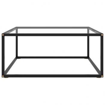 Couchtisch Schwarz mit Hartglas 80x80x35 cm