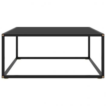 Couchtisch Schwarz mit Schwarzem Glas 80x80x35 cm