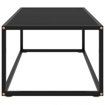 Couchtisch Schwarz mit Schwarzem Glas 100x50x35 cm