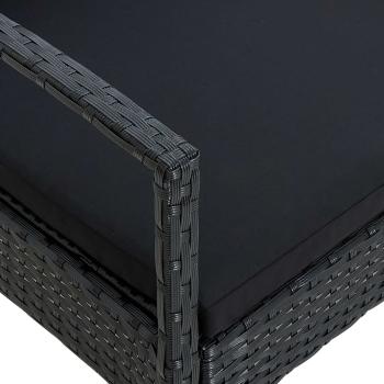ARDEBO.de - Gartenstuhl mit Kissen Poly Rattan Schwarz