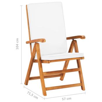 5-tlg. Garten-Essgruppe mit Kissen Massivholz Teak