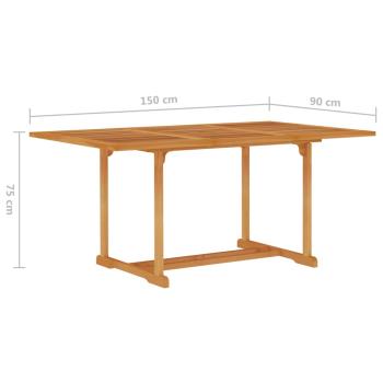 7-tlg. Garten-Essgruppe mit Kissen Massivholz Teak