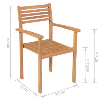 5-tlg. Garten-Essgruppe Massivholz Teak 