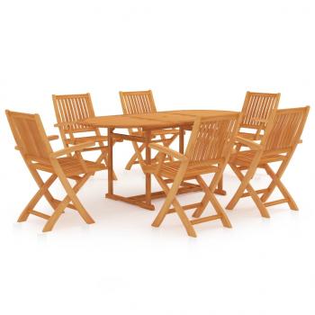 7-tlg. Garten-Essgruppe Massivholz Teak