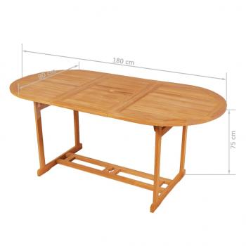 9-tlg. Garten-Essgruppe Massivholz Teak