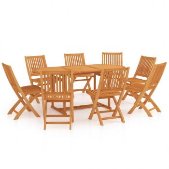 ARDEBO.de - 9-tlg. Garten-Essgruppe Massivholz Teak