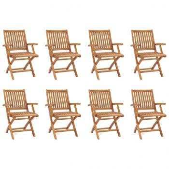 9-tlg. Garten-Essgruppe Massivholz Teak
