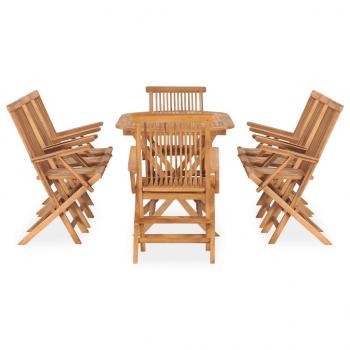 9-tlg. Garten-Essgruppe Klappbar Massivholz Teak