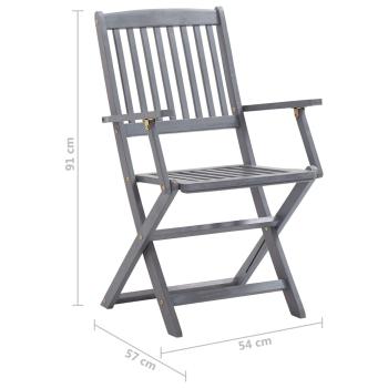 Klappbare Gartenstühle 4 Stk. mit Kissen Massivholz Akazie
