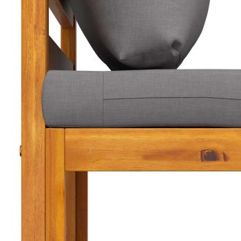 Modular-Mittelsofa mit Dunkelgrauen Kissen Akazie Massivholz