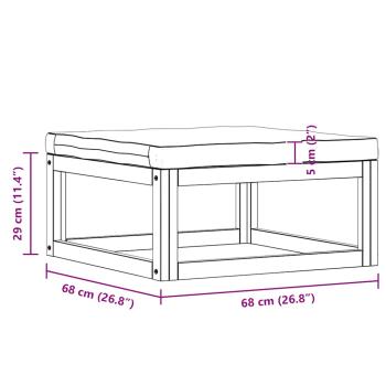 Fußhocker mit Dunkelgrauem Polster Akazie Massivholz